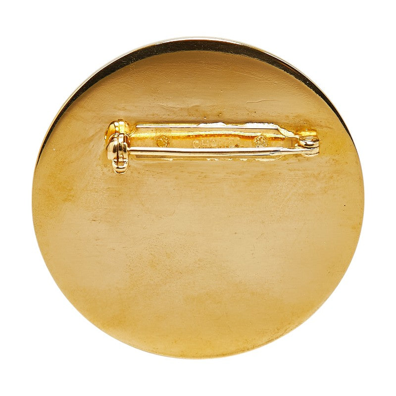 Chanel Coco Mark Brooch Gold Black