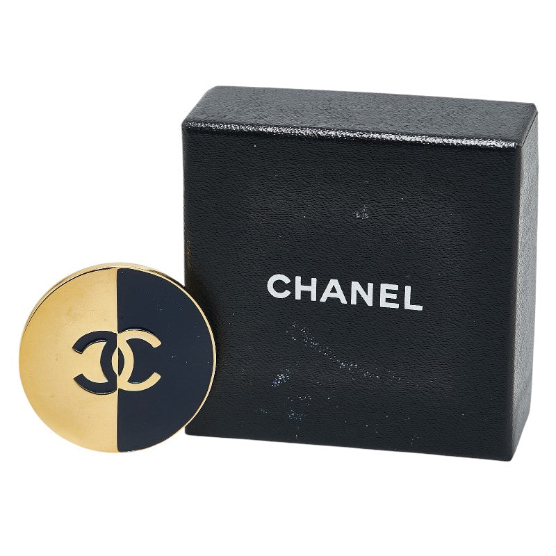 Chanel Coco Mark Brooch Gold Black