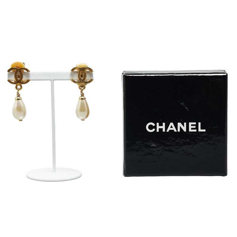 Chanel Vintage Coco Mark Teardrop Earrings