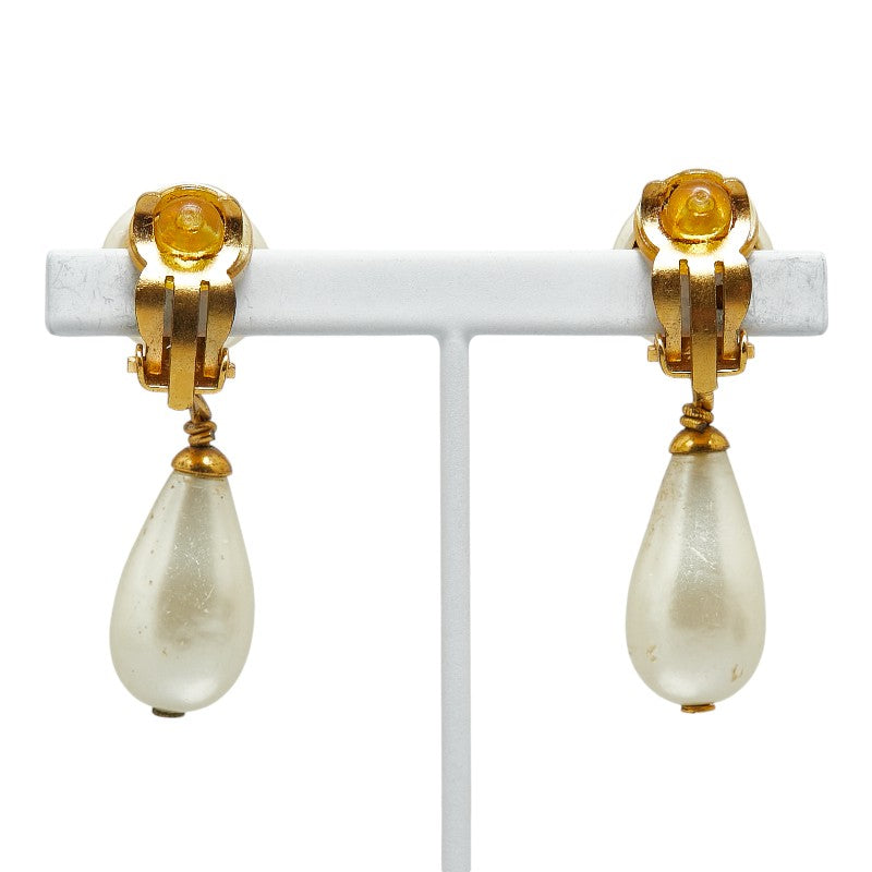 Chanel Matelasse Coco Mark Pearl Earrings