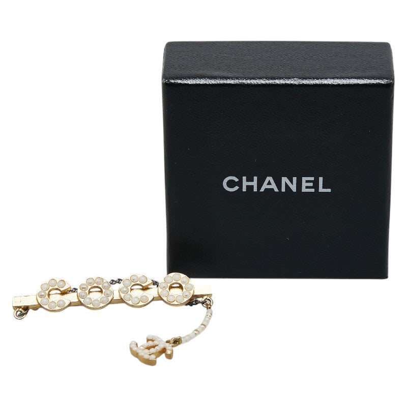 Chanel Coco Mark Chain Brooch with Faux Pearl