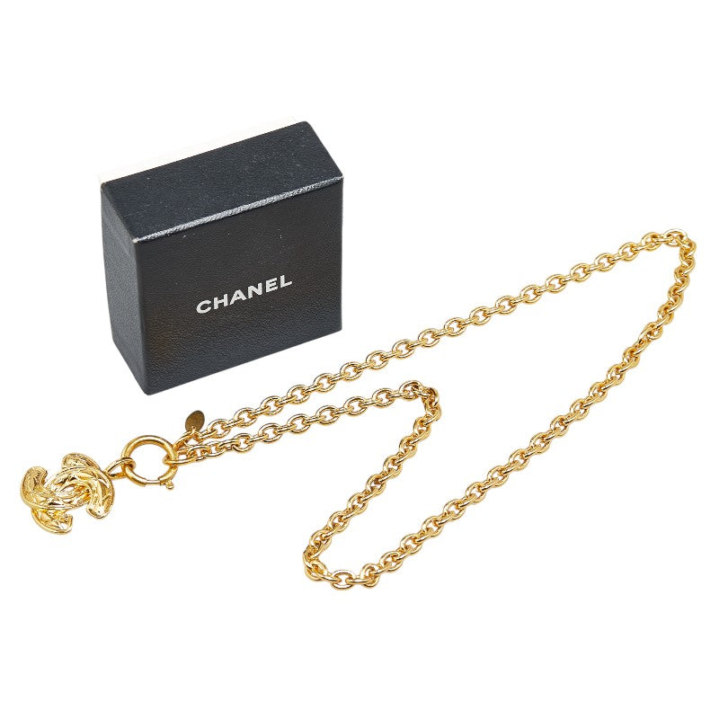 Chanel Vintage Matelasse Coco Mark Necklace Gold