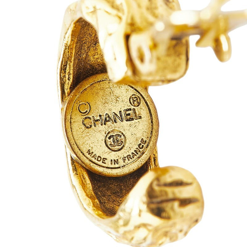 Chanel Vintage Logo Swing Earrings Gold