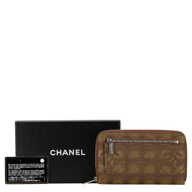 Chanel Canvas Long Wallet Khaki Green