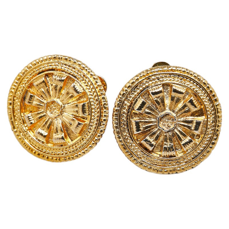 Chanel Flower Motif Gold Earrings