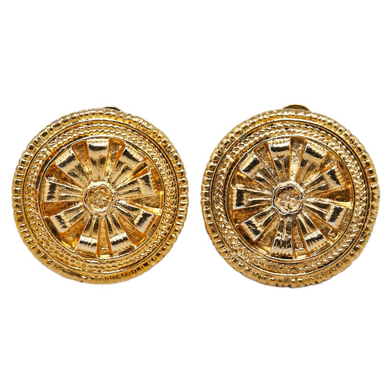 Chanel Flower Motif Gold Earrings