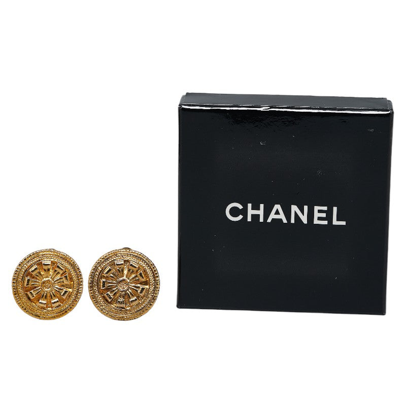 Chanel Flower Motif Gold Earrings