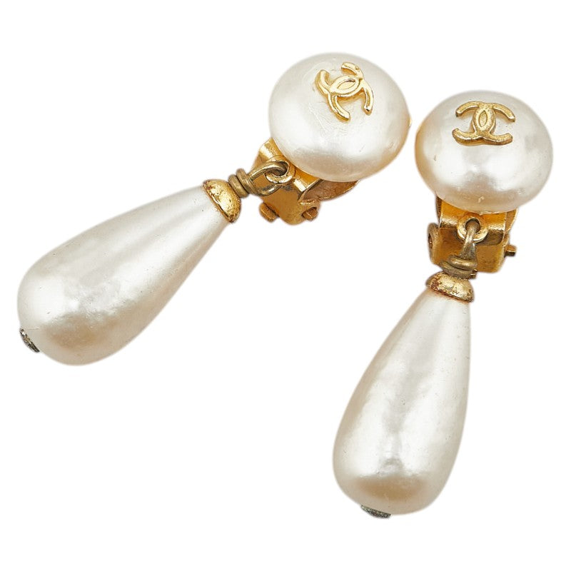 Chanel Coco Mark Swing Earrings Gold Plated