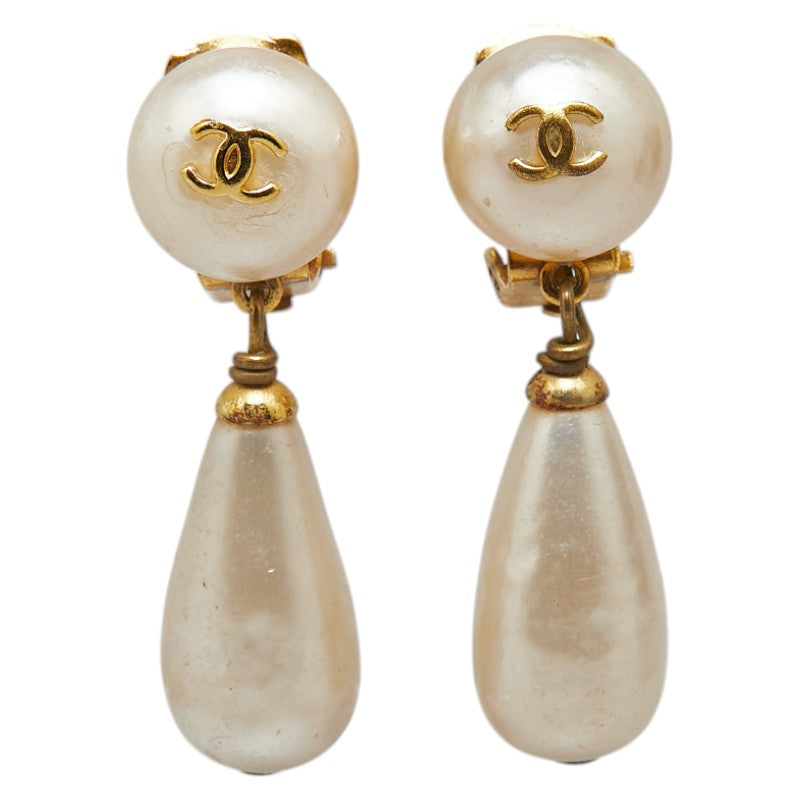 Chanel Coco Mark Swing Earrings Gold Plated