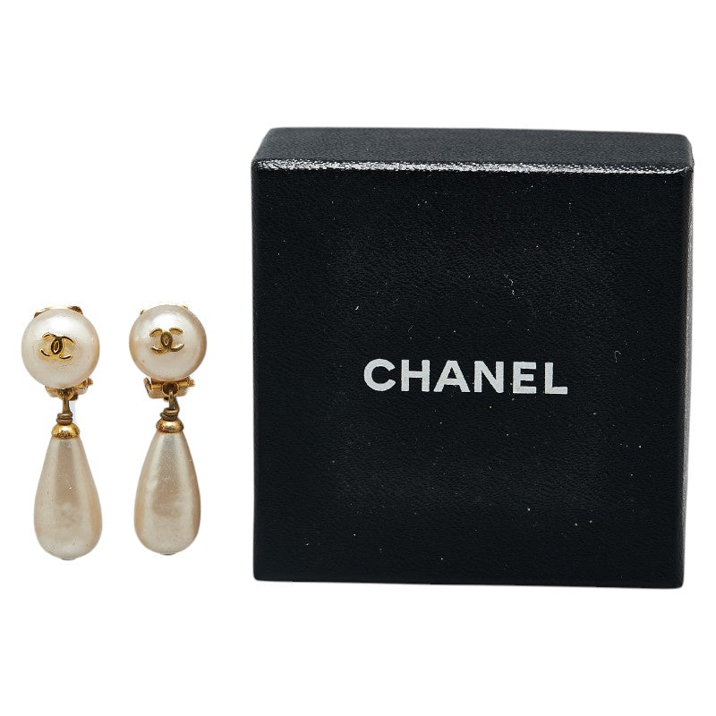 Chanel Coco Mark Swing Earrings Gold Plated