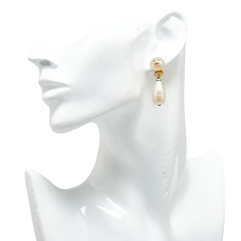 Chanel Coco Mark Swing Earrings Gold Plated