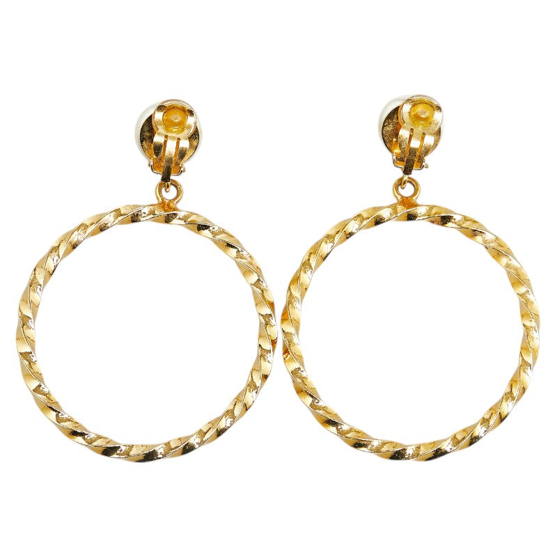 Chanel Vintage Coco Mark Hoop Earrings