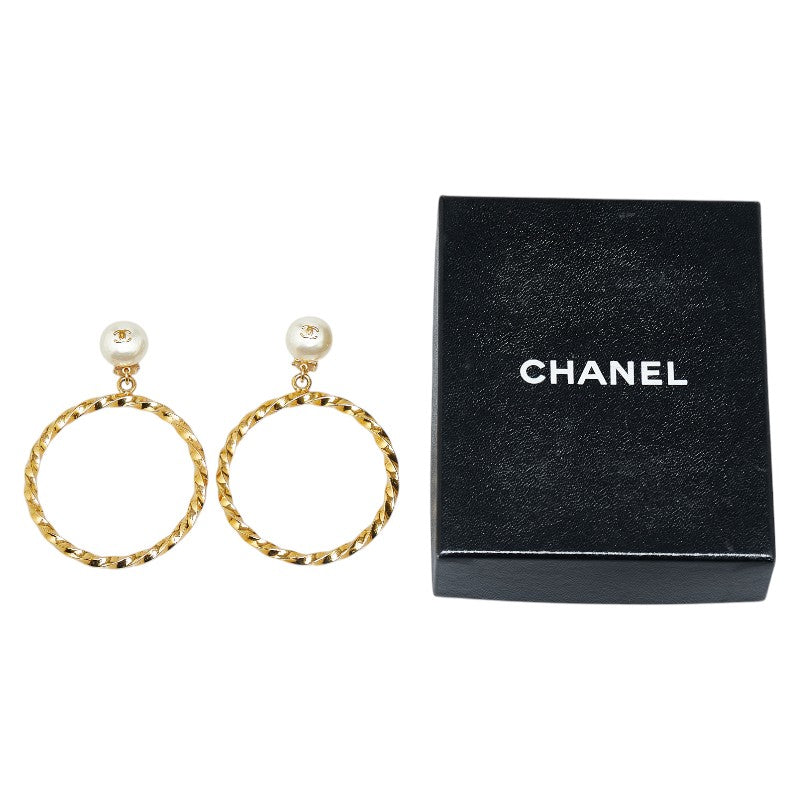 Chanel Vintage Coco Mark Hoop Earrings