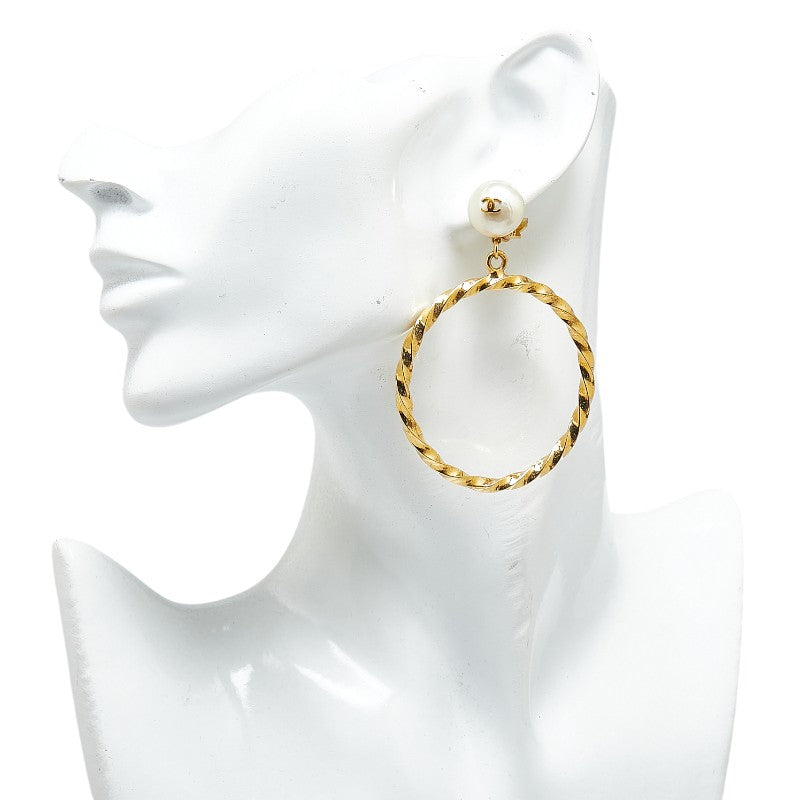 Chanel Vintage Coco Mark Hoop Earrings