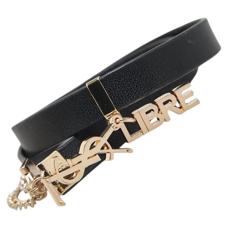 YSL LIBRE Leather Bracelet Black Gold