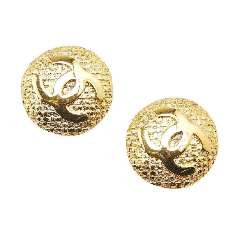 Chanel Gold Coco Mark Motif Earrings