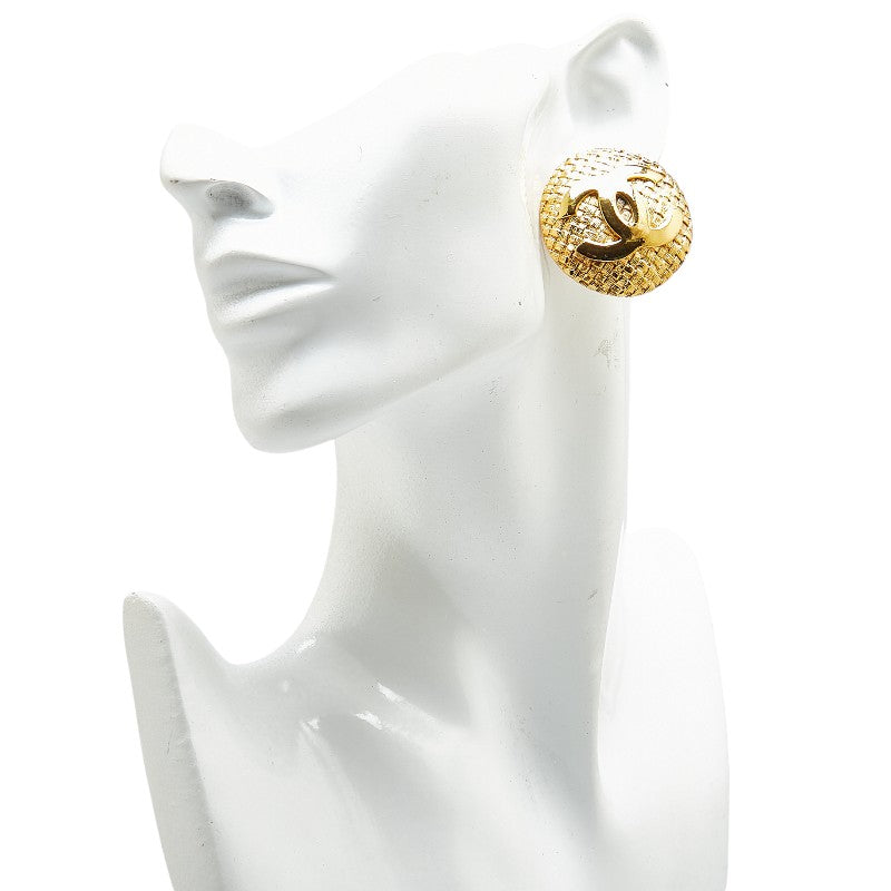 Chanel Gold Coco Mark Motif Earrings