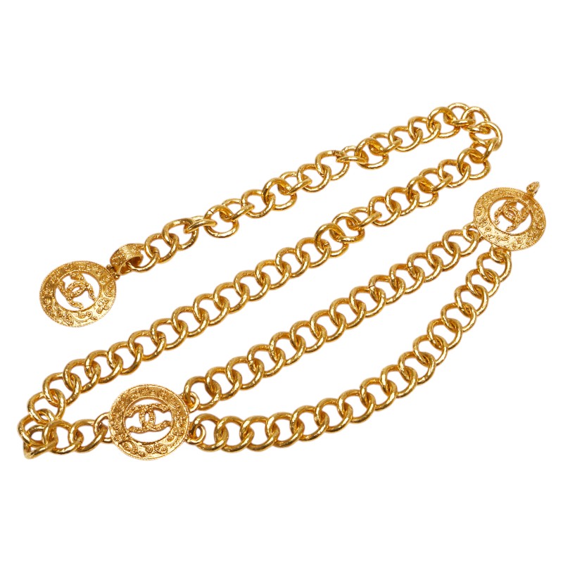 Chanel Vintage Coco Mark Chain Belt Gold