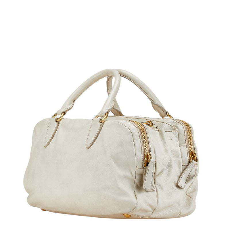 Miu Miu Leather 2WAY Handbag White