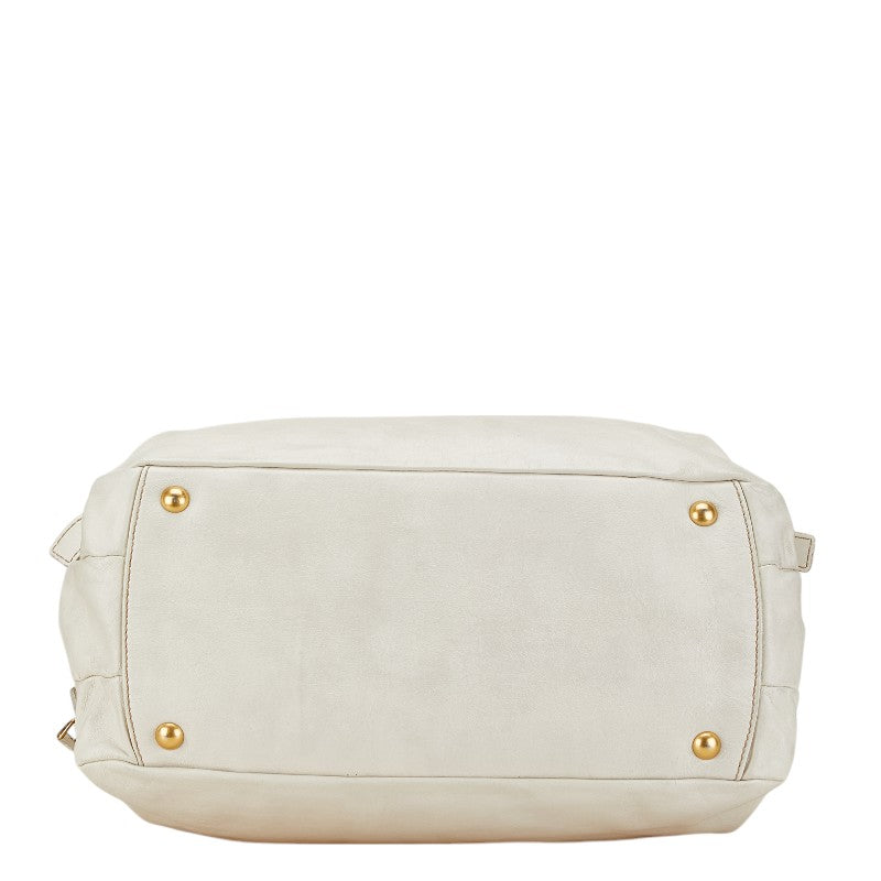 Miu Miu Leather 2WAY Handbag White