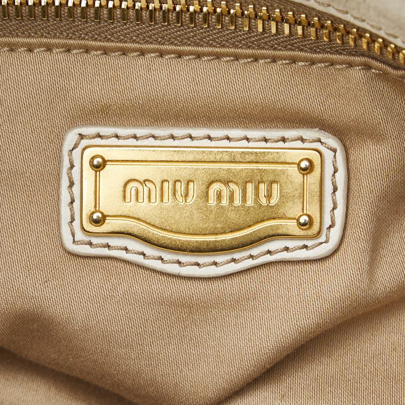 Miu Miu Leather 2WAY Handbag White