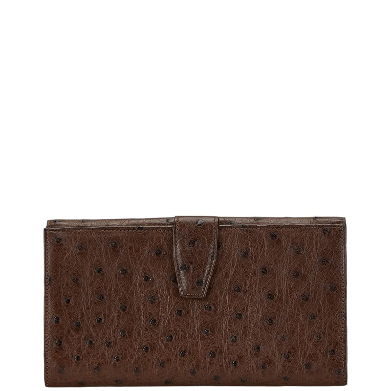 Loewe Ostrich Long Wallet Brown