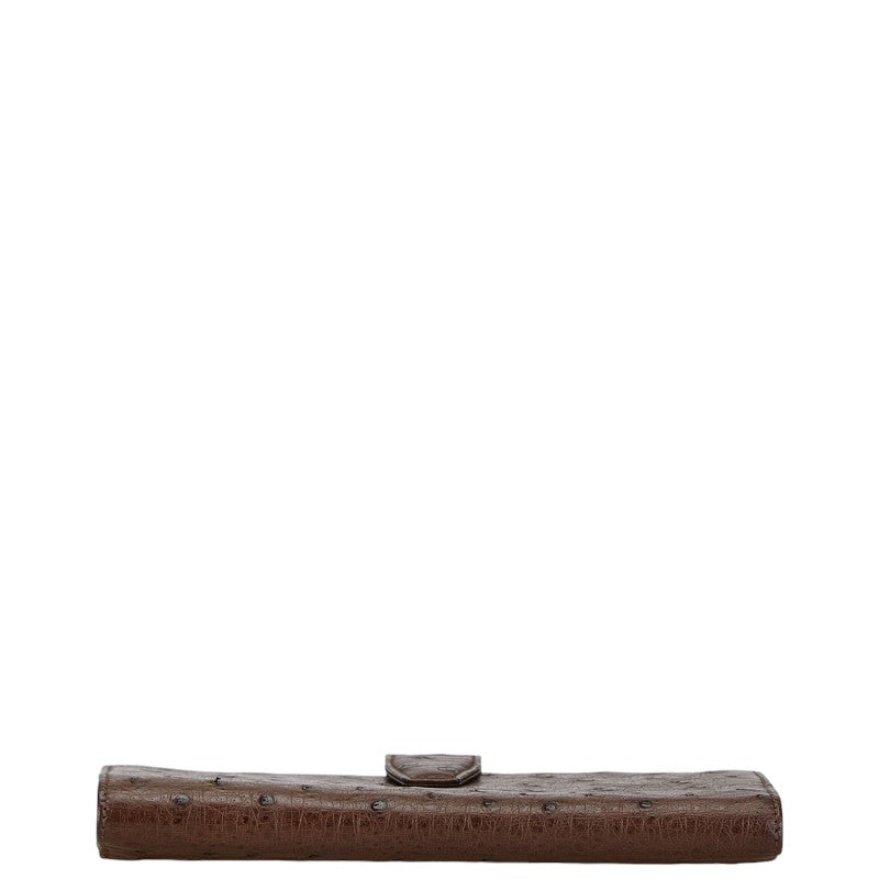 Loewe Ostrich Long Wallet Brown