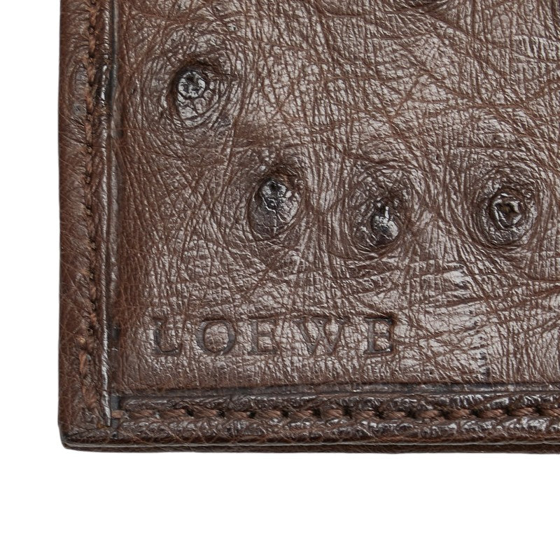 Loewe Ostrich Long Wallet Brown