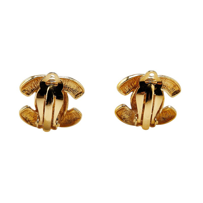 Chanel Coco Mark Matelasse Earrings Gold