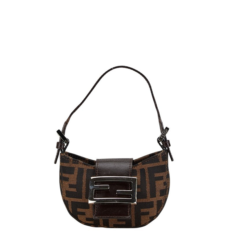 Fendi Mini Croissant Handbag Canvas Leather