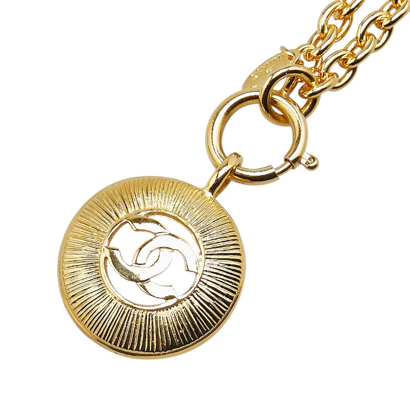 Chanel Coco Mark Medallion Necklace Gold