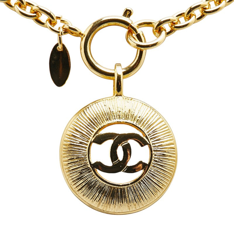 Chanel Coco Mark Medallion Necklace Gold