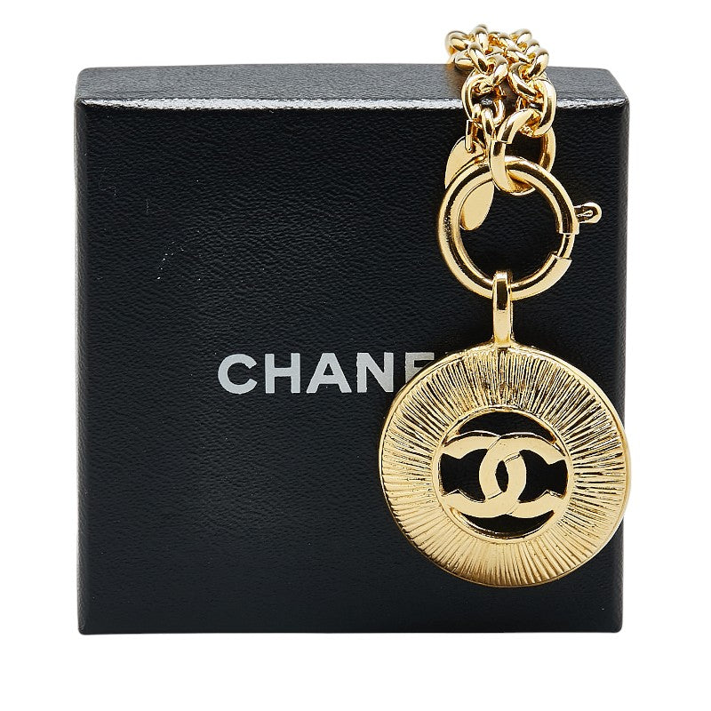 Chanel Coco Mark Medallion Necklace Gold