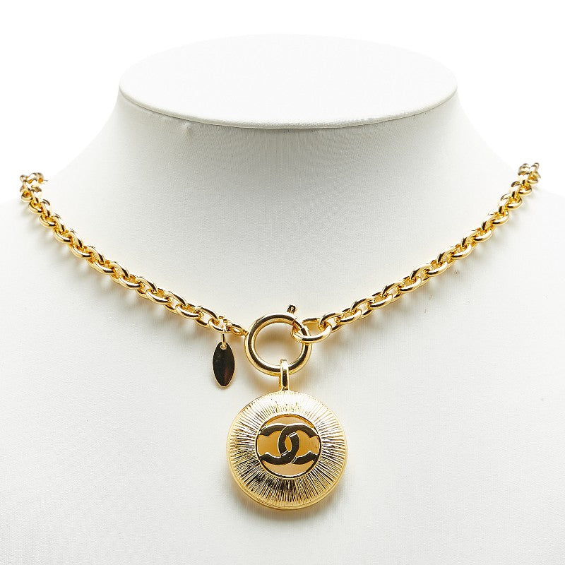 Chanel Coco Mark Medallion Necklace Gold