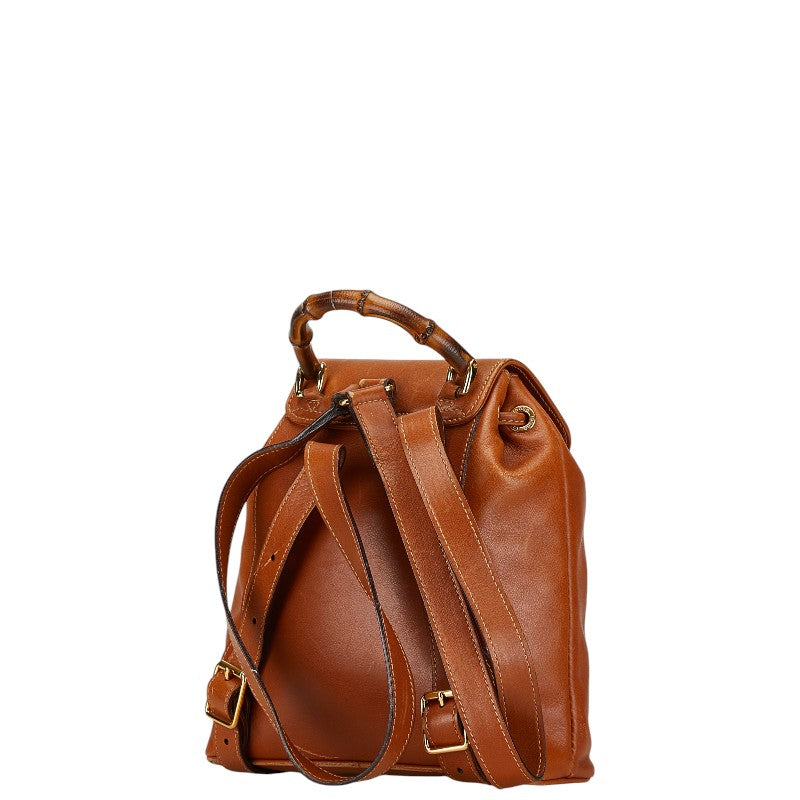 Gucci Bamboo Leather Backpack Brown