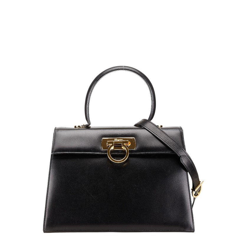 Salvatore Ferragamo Gancini 2WAY Leather Handbag