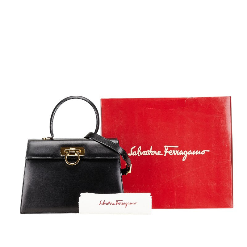 Salvatore Ferragamo Gancini 2WAY Leather Handbag