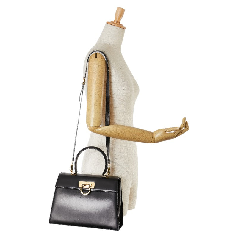 Salvatore Ferragamo Gancini 2WAY Leather Handbag