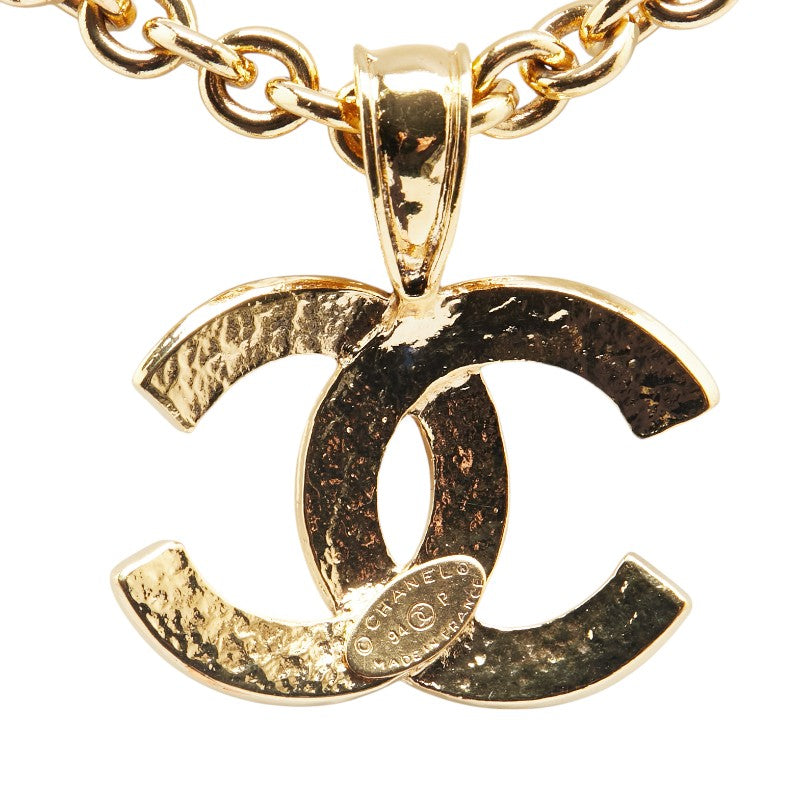 Chanel Vintage Coco Mark Necklace Gold Plated