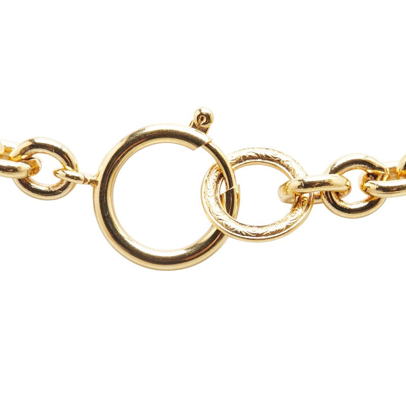 Chanel Vintage Coco Mark Necklace Gold Plated