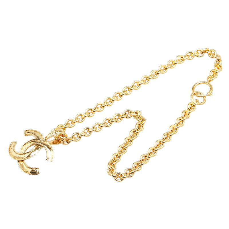 Chanel Vintage Coco Mark Necklace Gold Plated