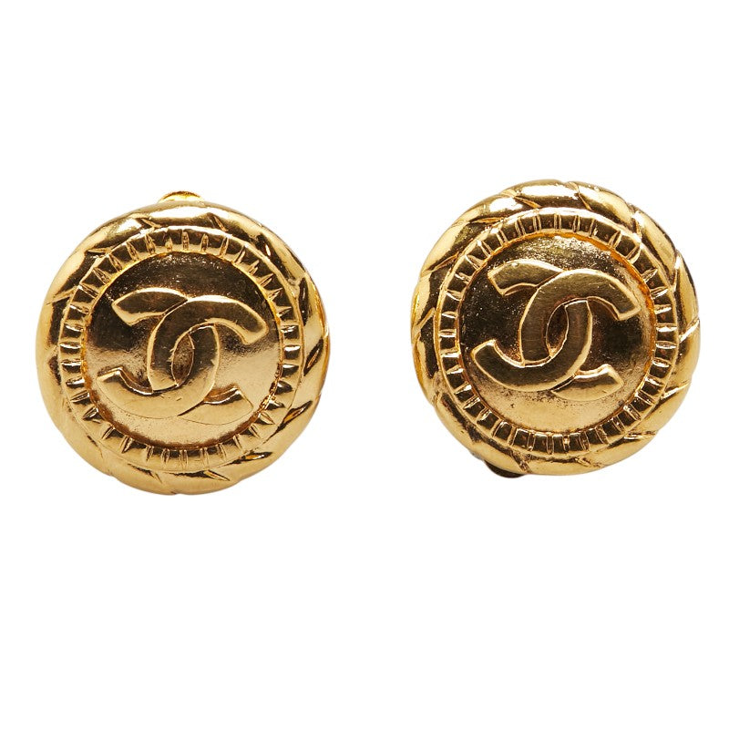 Chanel Vintage Coco Mark Earrings Gold