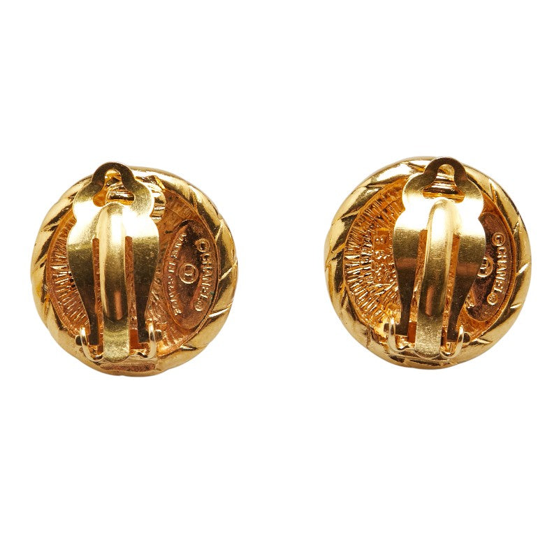 Chanel Vintage Coco Mark Earrings Gold