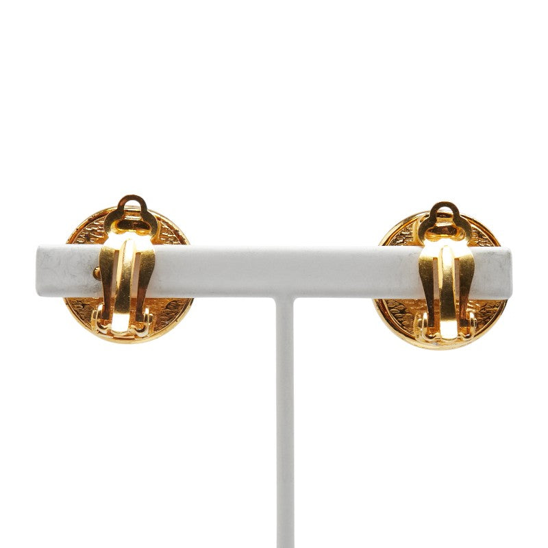 Chanel Vintage Coco Mark Earrings Gold