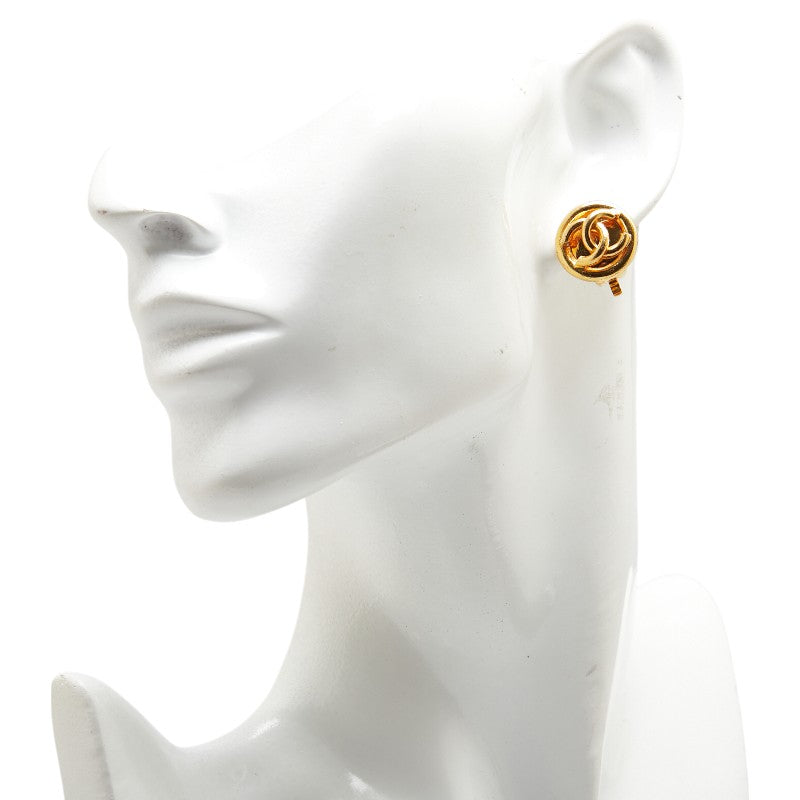 Chanel Vintage Coco Mark Earrings Gold