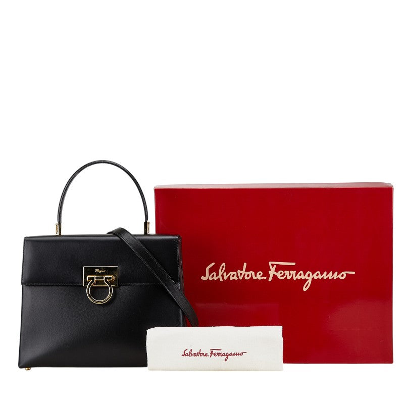 Salvatore Ferragamo Gancini 2WAY Leather Handbag