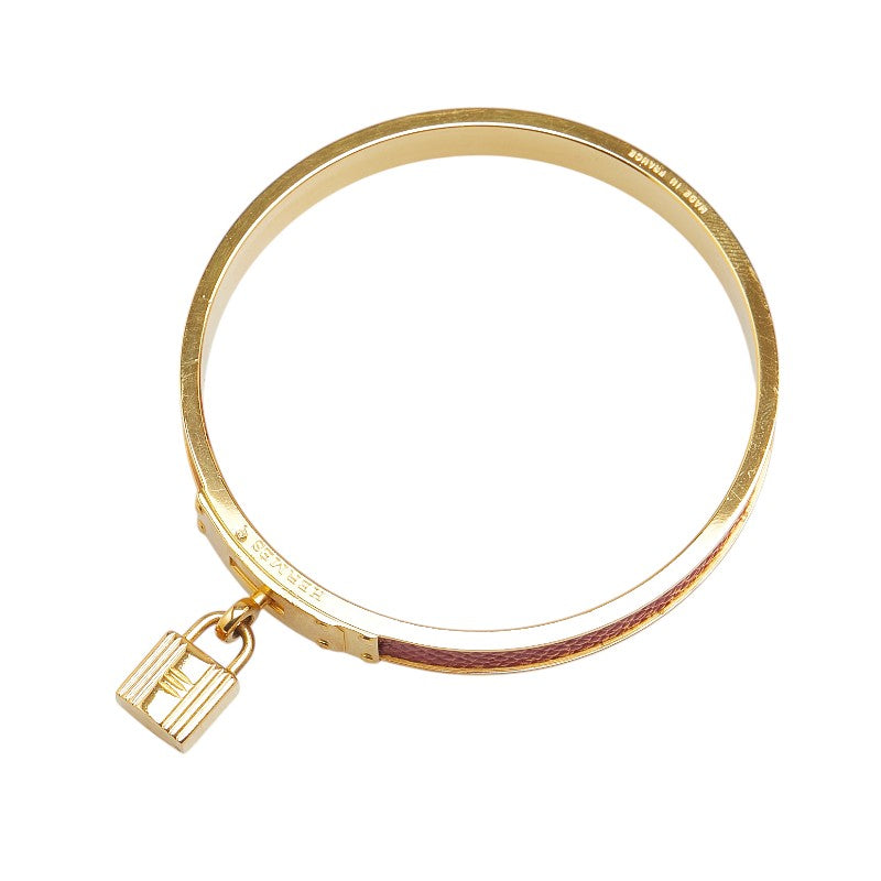 Hermes Kelly Cadena Motif Bangle Gold Red