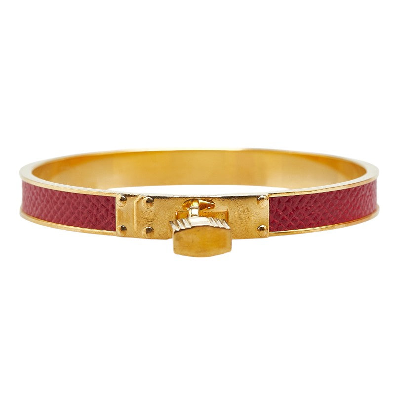 Hermes Kelly Cadena Motif Bangle Gold Red