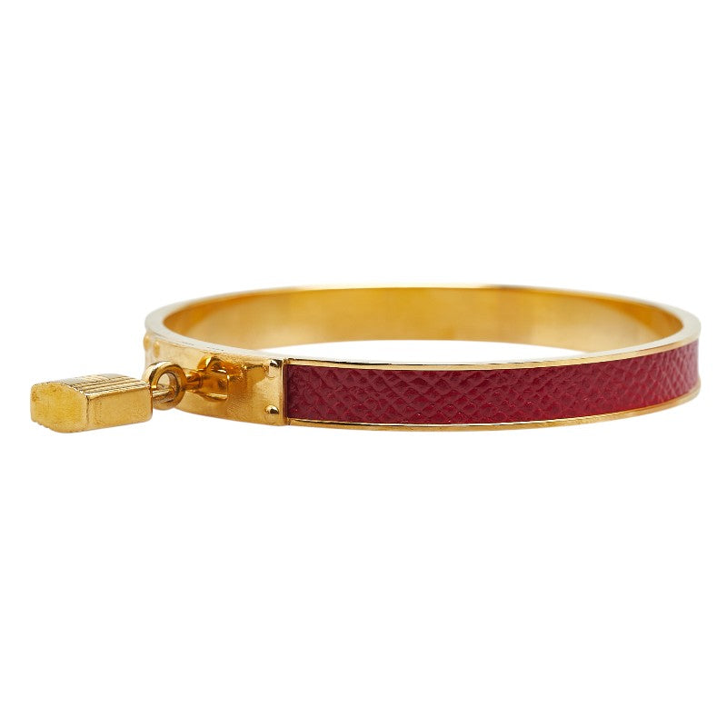 Hermes Kelly Cadena Motif Bangle Gold Red