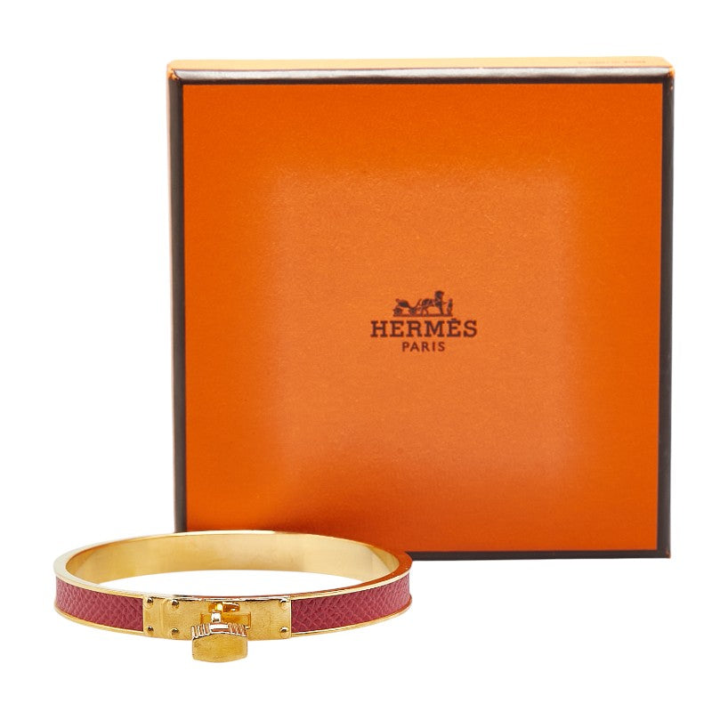 Hermes Kelly Cadena Motif Bangle Gold Red